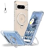Google Pixel 7A 用 ケースクリア Magsafe対応【 Magsafeリングスタンド ホルダー 一体型】グーグル ピクセル7A カバー スタンド機能 縦横両対応 HILEGENER スマホケース 耐衝撃 Pixel 7A 透明 隠しスタンドケース ワイアレス充電 Pixel 7A-クリア