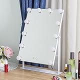 aimee-jl新しいファッション化粧台ミラーfor Beauty CosmeticミラーLarge Makeup Mirror with 12 LED電球& Dimmer USB電源供給ハリウッドミ