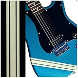 ギター・ベースに貼ってカスタマイズ コンペティション・レーシング・ライン ステッカー (オリンピック・ホワイト)