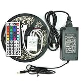 LEDストリップライト、eBoTrade RGB 5 M / 16.4 Ft防水SMD 5050 300 LEDの色変更柔軟なロープストリップライト+ 44キーIRリモートコントロール+電源供給