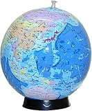 [ハッピークローバー] リニューアル 日本語表記 ビーチボール地球儀 球径29cm 世界の国旗ポスター付 対象年齢:3歳以上 (台座タイプ)