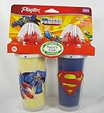 Playtex Playtime Insulated Straw Cups, 2 Count DC Super Friends Batman and Superman by Playtex [並行輸入