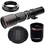 Big Mike's Nikon DSLRカメラ用ハイパワー500mm f/8手動望遠レンズ 2倍テレコンバーター 67mmフィルター Tマウントアダプター付き 500mm Black Lens for f Mount BMSLY500NKK2