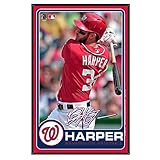 MLB Washington Nationals Bryce Harper木製サイン、Large / 11 x 17インチ、ホワイト