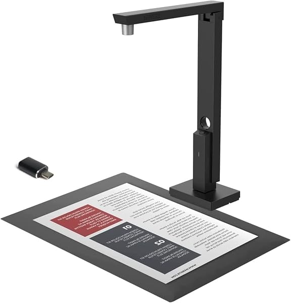 CZUR LensPro-1200 (USBC付き) 1200万画素 ドキュメントスキャナー 電子帳簿保存法対応 日本国内専用 a4 スキャナー zoom skype microsoft teamsに対応 高速スキャン オフィス 授業用 ocr 機能 windows 11 / mac osに対応 光学ドライブ不要 USB Type A/Cに対応 Type-Cコネクタ付き - 1