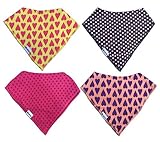 Girls Bandana Dribble Bibs. Premium Organic Cotton. Super Absorbent. Stylish and Practical Accessory