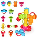 wisleo 12pcs Baby Rattle Teetherおもちゃ教育漫画音楽ギフトセットベビー乳児、12 - in - 1 DIY無料組み合わせ