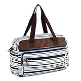 【Grandir】 マザーズバッグ トートバッグ マルチボーダー 2way 軽量 全3色 (ブルー)