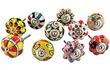 Set of 10 Multicolor hand painted ceramic pumpkin knobs cabinet drawer handles pulls [並行輸入品]