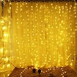 Ameelie クリスマス LED イルミネーションライト 600球 led カーテンライト 防雨仕様 8パターン点灯 屋外屋内兼用 ロマンチック雰囲気 ガーデンパーティー 飾りライト6M*3M (ウ