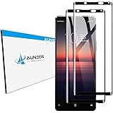 『全面カバー』AUNEOS Xperia 1 II 用 フィルム 黒枠 日本旭硝子材 Xperia 1 II 用 SO-51A SOG01 ガラスフィルム 硬度9H 指紋防止 高通過率 エクスペリア ワン マークツー 用 液晶保護フィルム（2枚,黒）