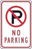 Accuform Signs FRP116RA Engineer-Grade Reflective Aluminum Parking Sign Legend NO PARKING with Graph
