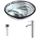 MezzoシリーズのエメラルドWisp Fannでdeco-glass容器シンク蛇口クローム