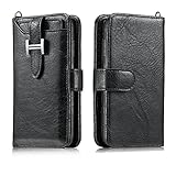 Galaxy S9 ケース、elecfanJ 高級PUレザー 財布型 カードポケット マグネット ストラップ付き 耐衝撃 全面保護 取り外し可能 カバー