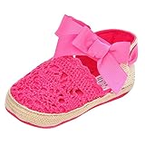 ファーストシューズ ベビーシューズ ベビーフィート 編み物 女の子 幼児 可愛い ボトムソフト 3ヶ月-24ヶ月 サンダル hibote ローズ 内径11cm