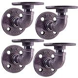 パイプ飾り365 12smbrkt、シック素朴なindustrial-inspiredシェルフブラケットComplete Set Industrialスチールグレー( ½ -inch )