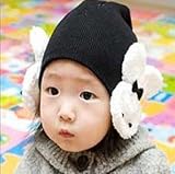 Nicerocker Christmas Lovely Baby Girl Boy Winter Rabbit Bunny Earmuffs Warmer Hat (Black) by niceroc