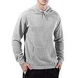 パーカー - RoxZoom スウェット 裏起毛 シンプル 無地 長袖 帽子つき 防寒対策 秋冬春用 メンズ用 - Gray - XL