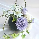 乃風 プリザーブドフラワー 優しい 薄 藤色 バラ クリーム色 小花 小ぶり 花 アレンジ
