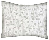 SheetWorld Crib / Toddler Percale Baby Pillow Case - Grey Floral Stems - Made In USA by sheetworld
