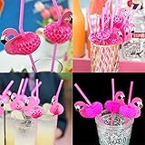 mazimark --ホット10pcsプラスチックFlamingo Cocktails Drinking Strawsハワイビーチパーティーハワイアン