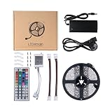 LEDemain 16.4 ft (5M) LED Flexible Strip Light Waterproof 300 LEDS 5050 SMD RGB Color Changing Decor