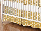 SheetWorld - Crib Skirt (28 x 52) - Mustard Yellow Honeycomb - Made In USA by sheetworld