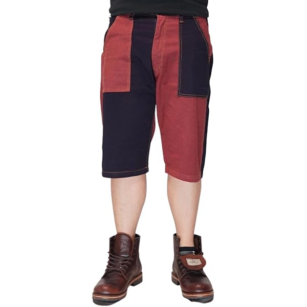 Amazon | [児島ジーンズ] ショートパンツ ハーフパンツ 刺し子ショーツ