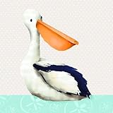Oopsy daisy Pearl The Pelican Stretched Canvas Wall Art by Meghann O'Hara, 10 by 10-Inch by Oopsy Da