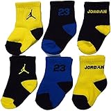 NIKE(ナイキ)エア・ジョーダン 男の子用エアジョーダン黄色x青x黒ソックス6枚セット [並行輸入品]