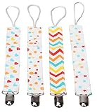 4パックおしゃぶりクリップソフトTeething Ring Holder for Girls and Boys # pc-001 US サイズ: M