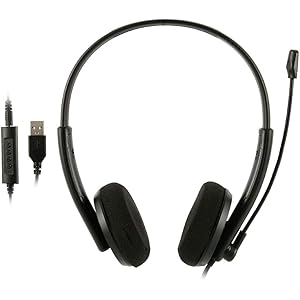 liuzhuo ヘッドセット ヘッドホン マイク付き USB 両耳 有線 高音質 軽量 通話 ビジネス 通勤 通学 ハンズフリー 通話 オンライン Web skype 会議 在宅勤務 トラック運転手 コールセンター ビデオチャット ヘッドフォン Android & iphone & PC &PS3対応