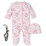 Little Me FootieベビーガールズFooted Sleeper Sleep N Play Hat andテザーローズ カラー: ピンク