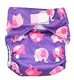 SUNNY BABY おむつカバー 布おむつ フリーサイズ サイズ調節可 テープ式 パープルぞう [並行輸入品]