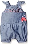 Petit Lem Baby Girls' Romper Blue Denim 6 Months [並行輸入品]