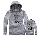 Fanstown kpop VIXXブラックHoodie with Gemペンダント+ Lomoカードグレーキャップ# 2