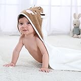 【Pedonir】赤ちゃん　ベビー　牛　乳牛　バスローブ　ポンチョ　マント　子供 フード付き お風呂 プール … (ホワイト)