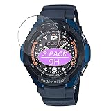 3枚 VacFun ガラスフィルム ， CASIO カシオ G-SHOCK GW-3500BD GW3500BD シリーズ 向けの 強化ガラス フィルム 保護フィルム 保護ガラス ガラス スマートウォッチ と互換性のある 液晶保護フィルム 腕時計（非 ケース カバー