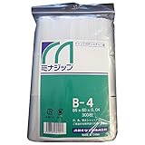 酒井化学工業 チャック付ポリエチレン袋 ミナジップ ケース販売 0.04×85×60mm B-4 15000枚入