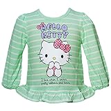 2016年 春物 HELLO KITTY ハローキティ 天竺 ボーダー 長袖Ｔシャツ ミント◇80cm