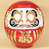 高崎だるま 赤 福だるま 達磨 グッズ : 福ダルマ 赤色 高さ24cm Daruma Doll Made in Japan