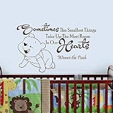 Wall Decals Quotes Vinyl Sticker Decal Quote Winnie the Pooh Sometimes The Smallest Things Take Up T