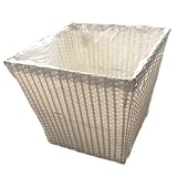 定番バスケット　PEカゴ　尺鉢角タイプ　縦型鉢カバー　白　2-1009