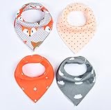 SHINA 4枚セット スタイ ビブ よだれかけ　セット　ベビー 三角巾 柔らかい (B)
