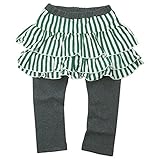 【H28年春物】 nico hrat(ニコフラート) 製品洗い加工済み 綿レーヨン天竺ストライプスカッツ 80cm/GN NO.B-261101