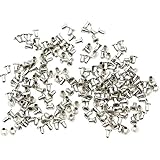 KUKU工房 片面ハトメ ハトメ玉 ミニサイズ 100個セット (シルバー, 内径1.5mm)