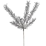 21" Sparkling Silver Rosemary Glitter Floral Crafting Christmas Spray
