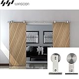 WinSoon部屋ドアHanging Double T型ハンガースライドトラックハードウェアステンレススチールローラーHeavyモダンセット GCM2075-2