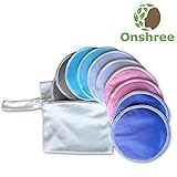 Organic Bamboo Nursing Pads With Laundry Bag - Reusable, Ultra Absorbent, Super Soft, Irritation-Fre