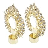 MagiDealペアダイヤモンドピーコックテールデザインウィンドウカーテンロッドエンドDraperyポールドレープロッドFinalsヘッドキャップフィットfor Dia。28 mmロッド 14x9cm